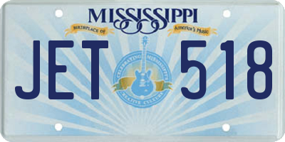MS license plate JET518