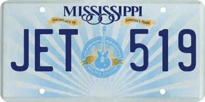 MS license plate JET519