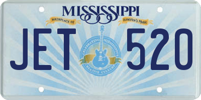 MS license plate JET520