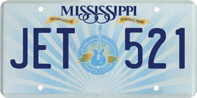 MS license plate JET521