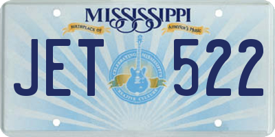 MS license plate JET522