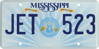 MS license plate JET523