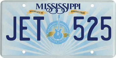 MS license plate JET525