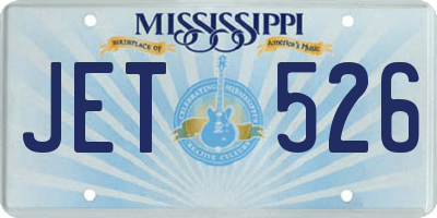 MS license plate JET526