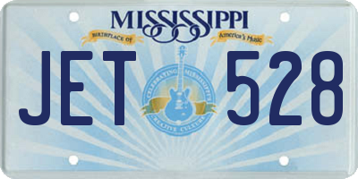 MS license plate JET528