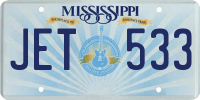 MS license plate JET533