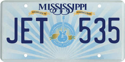 MS license plate JET535