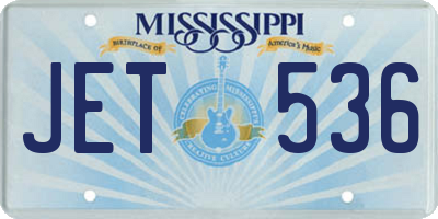 MS license plate JET536