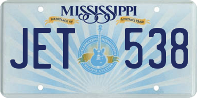 MS license plate JET538