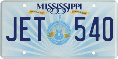 MS license plate JET540