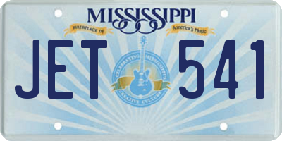 MS license plate JET541