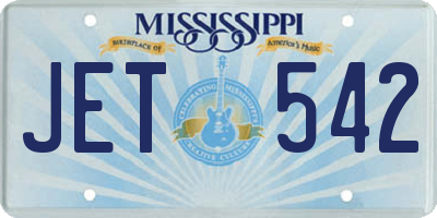 MS license plate JET542