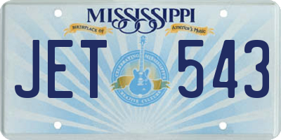MS license plate JET543
