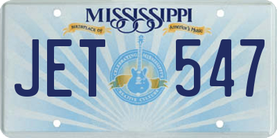 MS license plate JET547