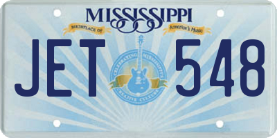 MS license plate JET548