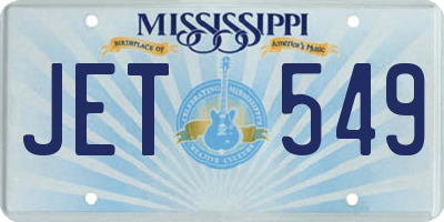 MS license plate JET549