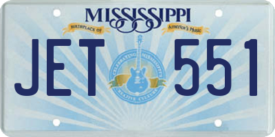 MS license plate JET551