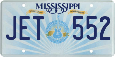 MS license plate JET552