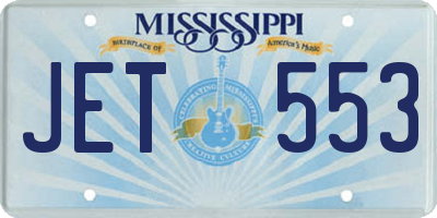 MS license plate JET553