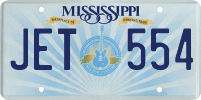MS license plate JET554