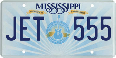 MS license plate JET555