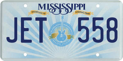 MS license plate JET558