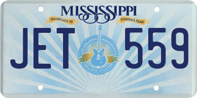 MS license plate JET559