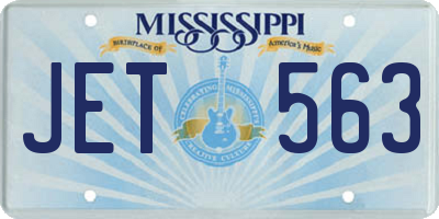 MS license plate JET563