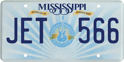 MS license plate JET566