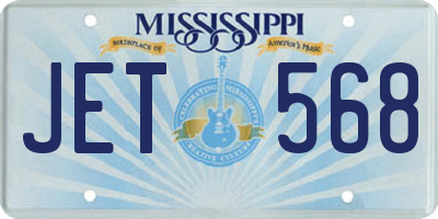 MS license plate JET568