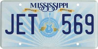 MS license plate JET569