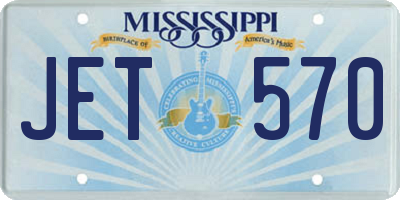 MS license plate JET570