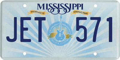 MS license plate JET571
