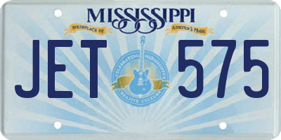 MS license plate JET575