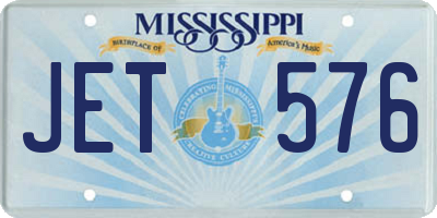 MS license plate JET576