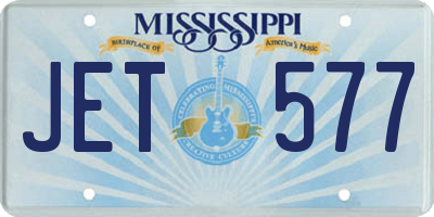 MS license plate JET577