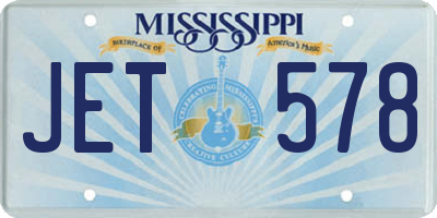MS license plate JET578