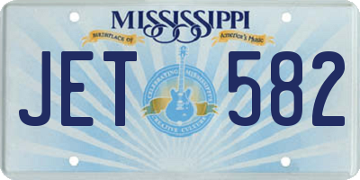 MS license plate JET582