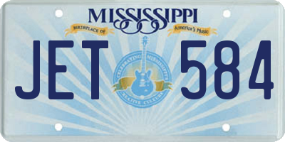MS license plate JET584