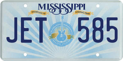 MS license plate JET585