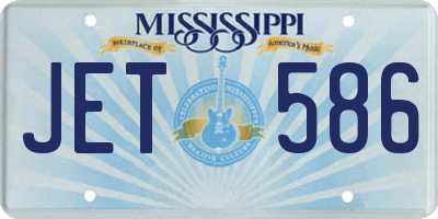MS license plate JET586