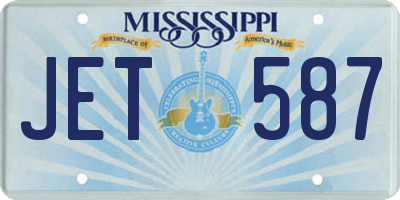 MS license plate JET587