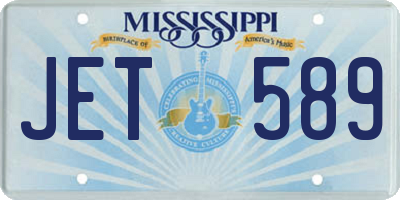 MS license plate JET589