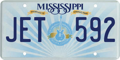 MS license plate JET592