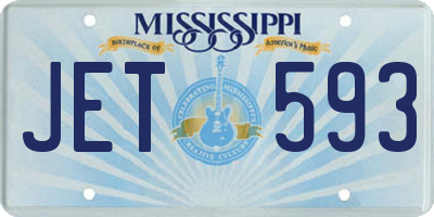 MS license plate JET593