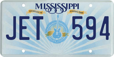 MS license plate JET594