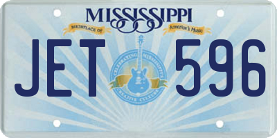 MS license plate JET596