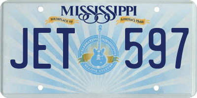 MS license plate JET597