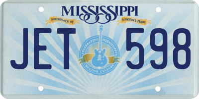 MS license plate JET598