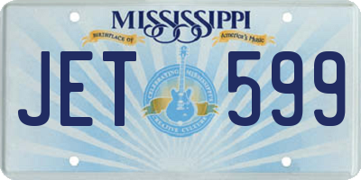 MS license plate JET599